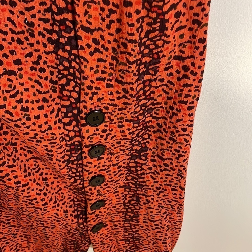 Angie Maxi Dress Med Coral Orange Kimono Animal Print Bohemian Comfortable - Picture 8 of 13